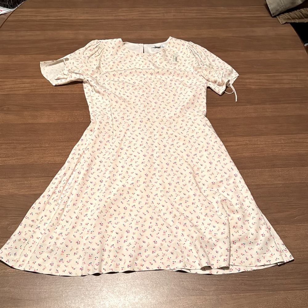 Madewell NWT Tie Sleeve Retro Calico Floral Print Dress vintage retro coquette